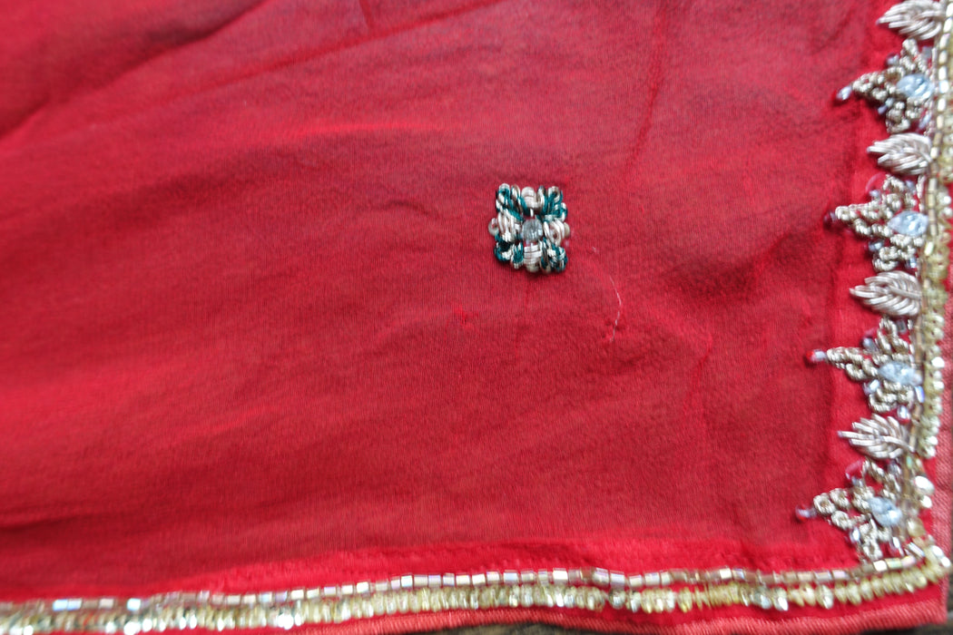 Red Banarsi Brocade & Silk Salwar Kameez UK 12 / EU 38 - New - Indian Suit Company