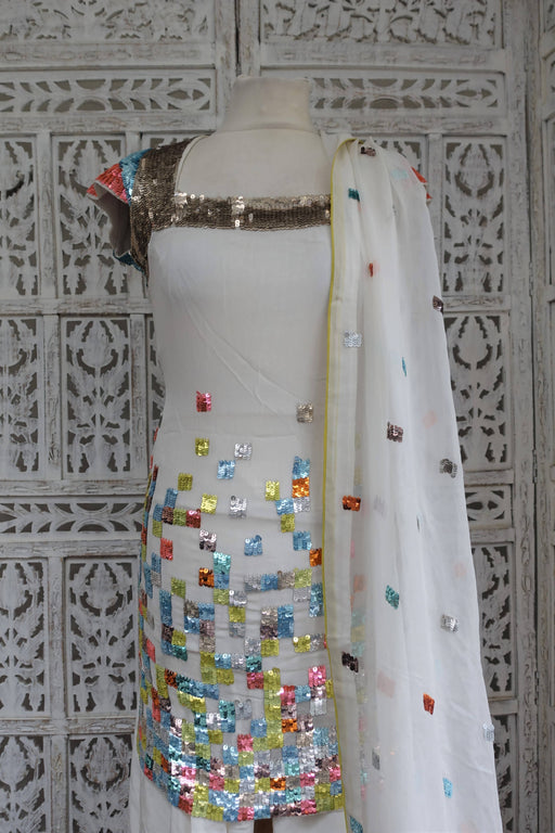 White French Connection Silk Salwar Kameez UK 6 / EU 32 - Preloved - Indian Suit Company