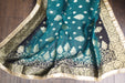 Black And Green Silk Salwar Kameez - UK 12 / EU 38 - Preloved - Indian Suit Company