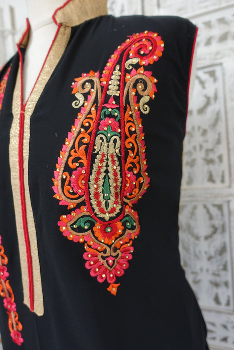 Black Embroidered Salwar Kameez UK 18 / EU 44 - New