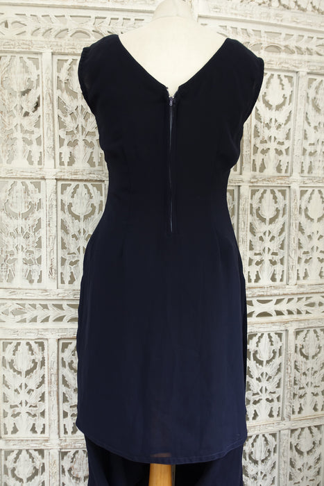 Blue Sleeveless Crepe Salwar Suit - UK 12 / EU 38 - Preloved
