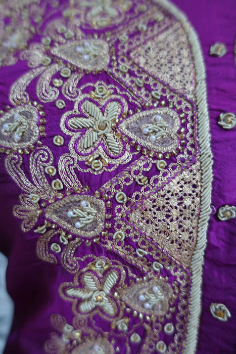 Purple Silk Indian Bollywood Salwar Kameez UK 6 / EU 32 - New