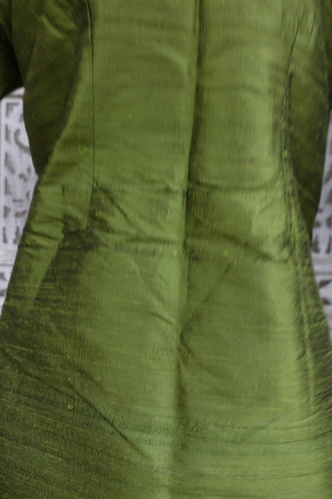 Green Raw Silk Salwar Kameez - UK 16 / EU 42 - Preloved
