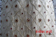 Cream Silk Chiffon Diamante Embellished Trouser Suit - UK 12 / EU 38 - New - Indian Suit Company