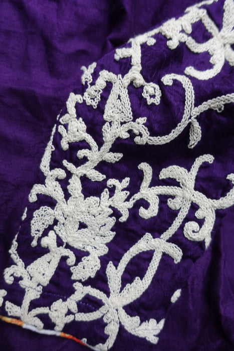 Purple Printed Cotton Trouser Suit - UK 10 / EU 36 - Preloved