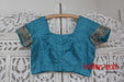 Blue Brushed Sateen Silk Sari Blouse UK 8 / EU 34 - New - Indian Suit Company