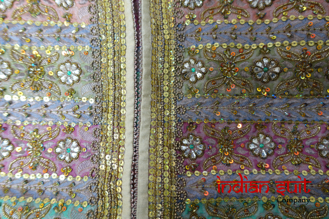 Pastel Banarsi Brocade Tunic UK 10 / EU 36 - New - Indian Suit Company