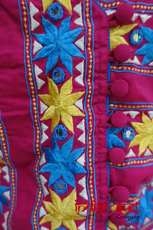 Pink Phulkari Waistcoat UK 14 / EU 40 - New - Indian Suit Company