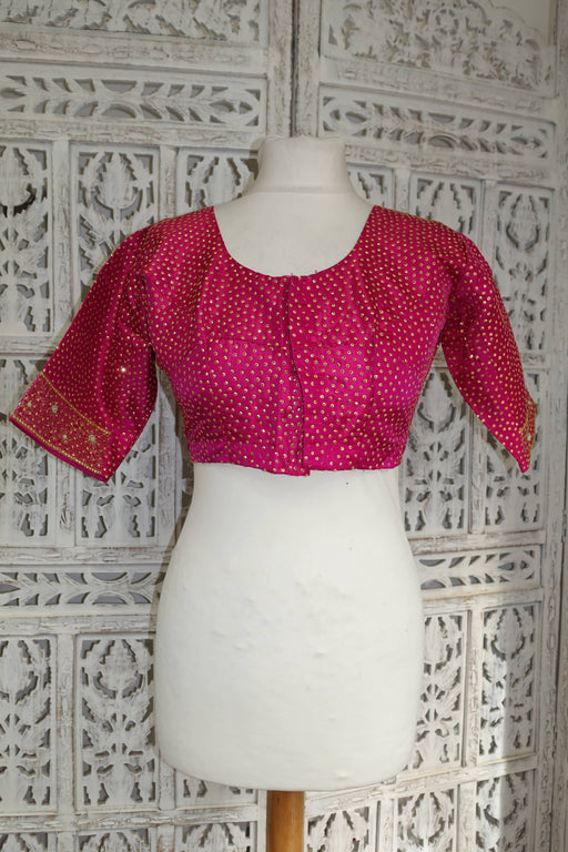 Pink Silk Vintage Blouse - UK 8 / EU 34 - New - Indian Suit Company