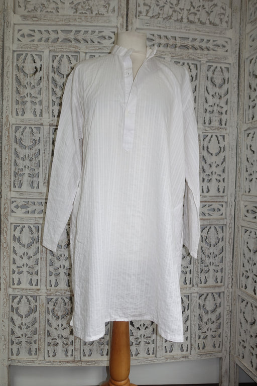 White Cotton Kurta Shirt To Fit 46" Chest - Preloved - Indian Suit Company