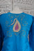 Peacock Blue Vintage Silk Tunic - UK 18 / EU 44 - New - Indian Suit Company