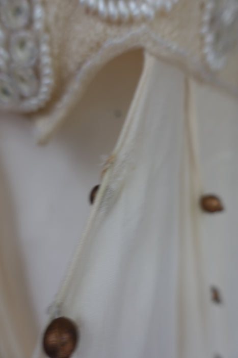 Cream Vintage beaded dress - UK 14 / EU 40 Preloved - Indian Suit Company