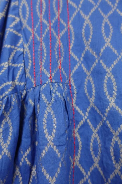Blue XL cotton silk tunic - UK 24 / EU 50  new - Indian Suit Company