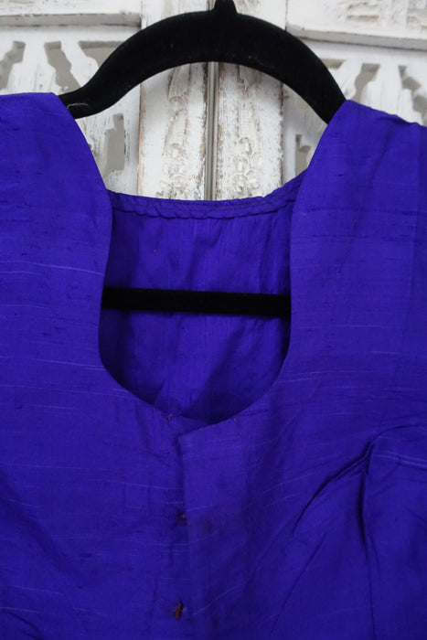 Purple Raw Silk Blouse - Preloved