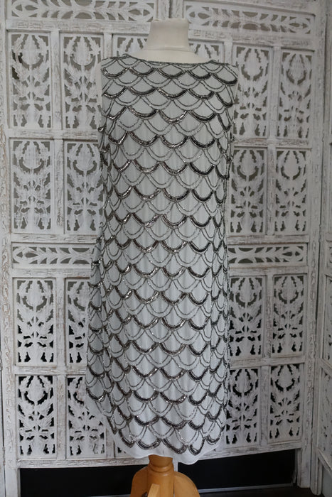 Grey Beaded Monsoon Size 14 Dress - Preloved Indian Suit Company Grey Beaded Monsoon Size 14 Dress - Preloved Indian Suit Company