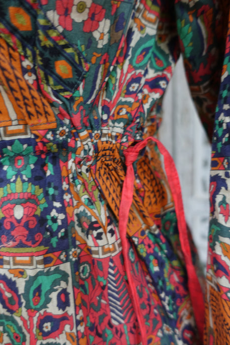Multi Coloured Cotton Print Crossover Tunic 12 EU 38 - Preloved