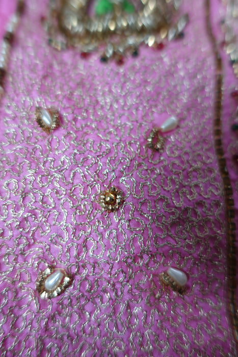Pink Silk Vintage Deep Front Scoop Neck Jacket 14 / EU 40 - Preloved