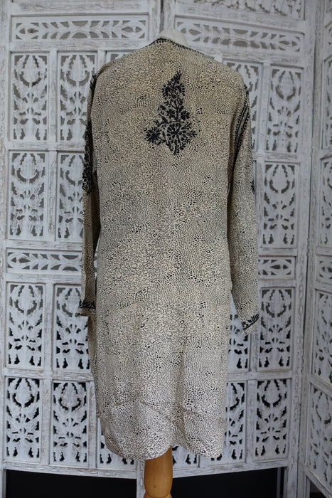 Printed Silk Embroidered Tunic - UK 16 / EU 42 - New