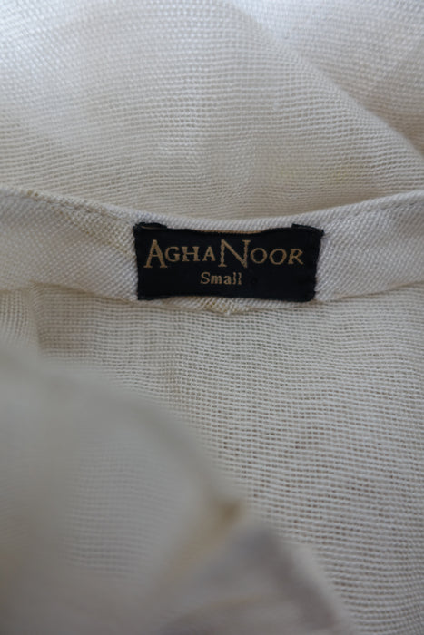 Cream Agna Noor Silk Cotton - New - UK 12 / EU 38