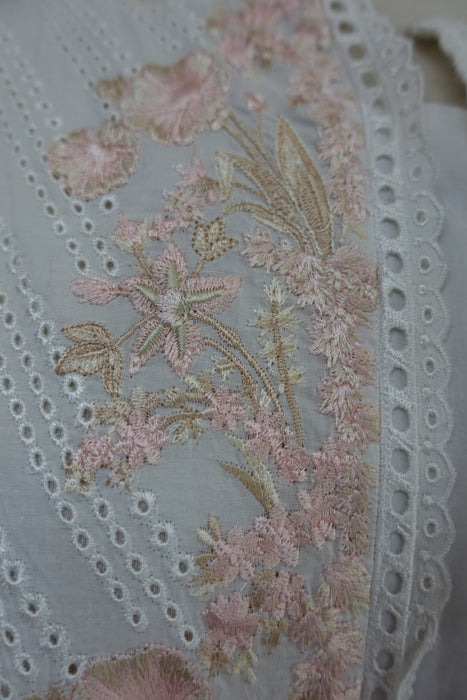 Cream Lace Cotton Embroidered Tunic - UK12 / EU 38 - New