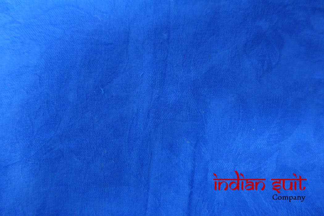 Blue Mirrored Cotton Unstitched Kameez - Indian Suit Company