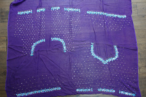Purple Chiffon Beaded Unstitched Blouse - Indian Suit Company