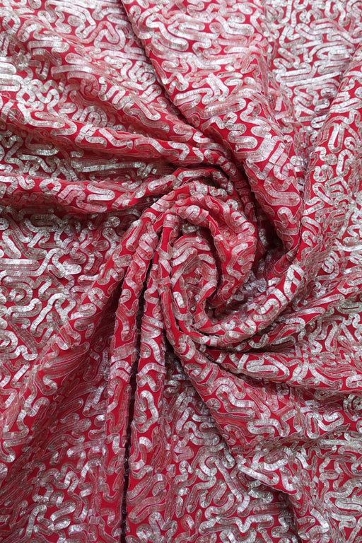 Red Braided Large Scarf 2.6 Metres - New - Indian Suit Company