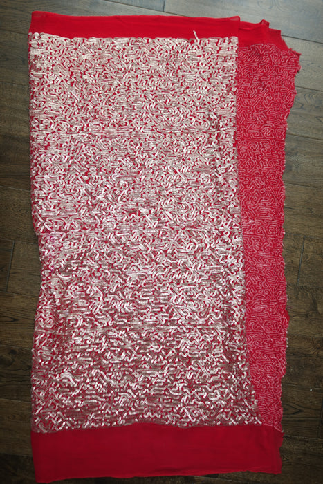 Red Braided Large Scarf 2.6 Metres - New - Indian Suit Company