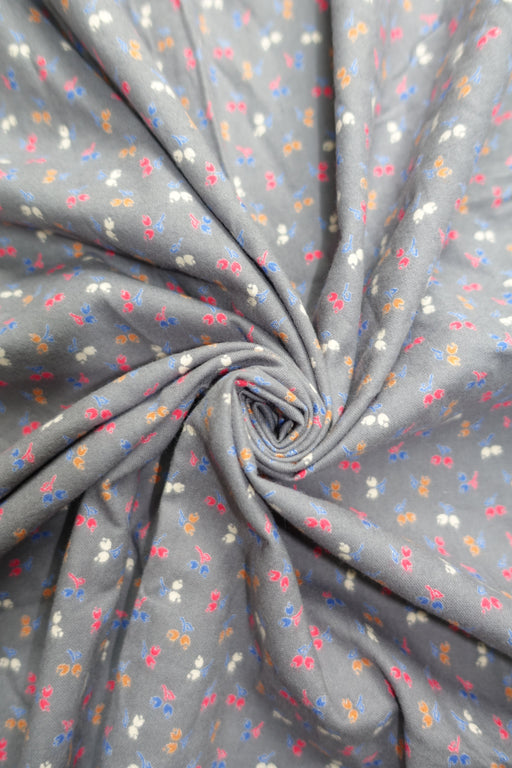 Grey Printed Soft Cotton Fabric - Indian Suit Company