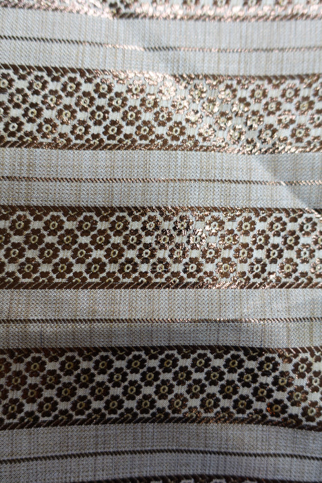 Gold Stripe Metallic Thread Fabric - Indian Suit Company