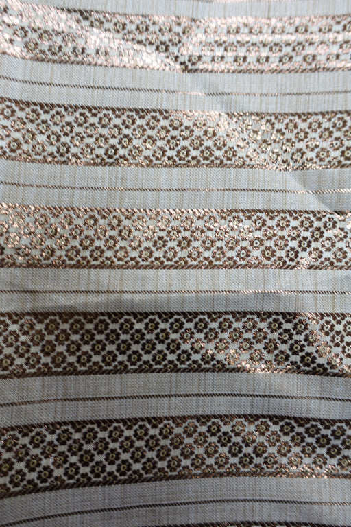 Gold Stripe Metallic Thread Fabric - Indian Suit Company