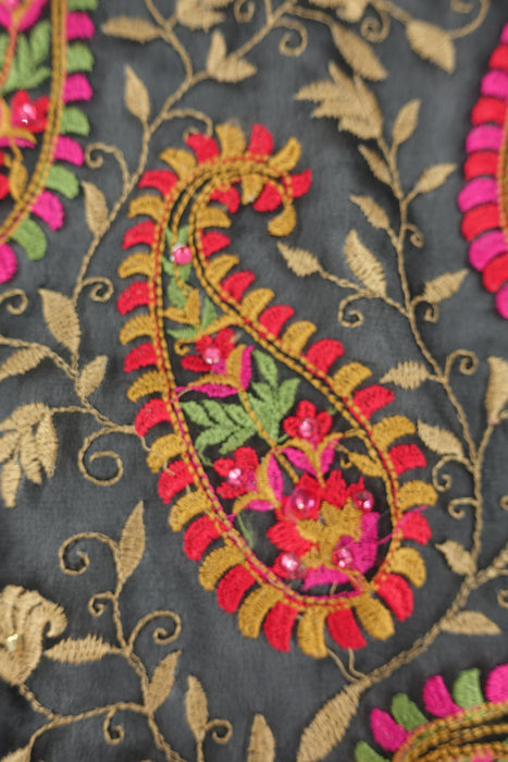 Black Embroidered Chiffon - Indian Suit Company