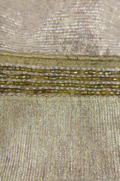 Matt Gold Cotton Silk Blend Blouse Fabric - New - Indian Suit Company