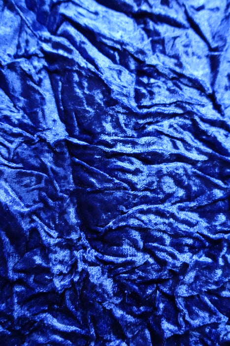 Blue Crushed Velvet Fabric 4.6 Metres - New