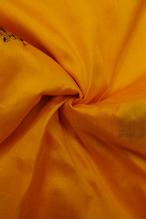 Saffron Vintage Silk Fabric And Dupatta - New