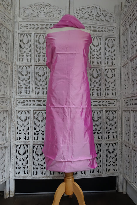 Soft Pink Silk Blend With MUKesh Dupatta - New