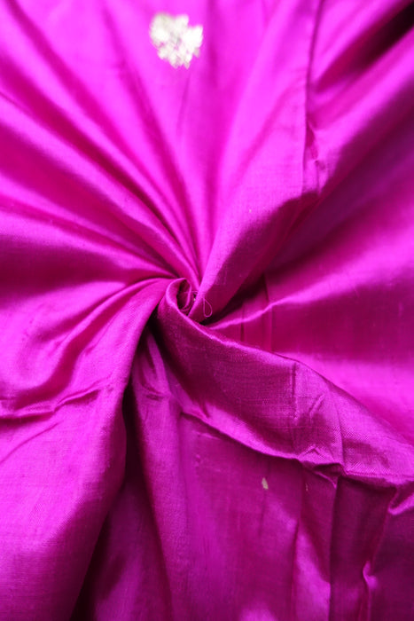 Magenta Pink Pure Silk Vintage Unstitched - New