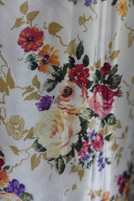 Floral Sateen Fabric - 4.4 Metres - New