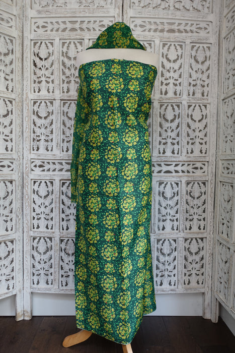 Green Floral Vintage Printed Suit - New