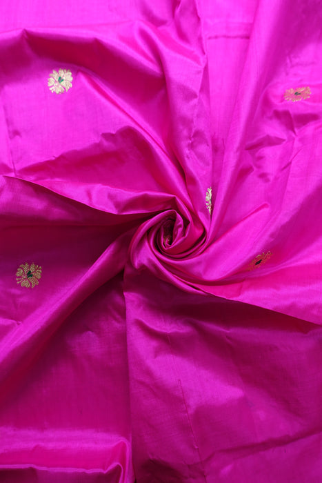 Hot Pink Vintage Buta Pure Silk - New
